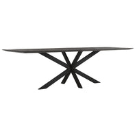 DTP Home Curves Rectangular Dining Table in Black Recycled Teakwood Finish