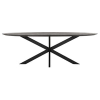 DTP Home Oval Dining Table in Black Recycled Teakwood Finish