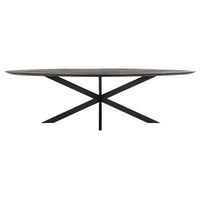 DTP Home Oval Dining Table in Black Recycled Teakwood Finish