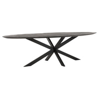 DTP Home Oval Dining Table in Black Recycled Teakwood Finish