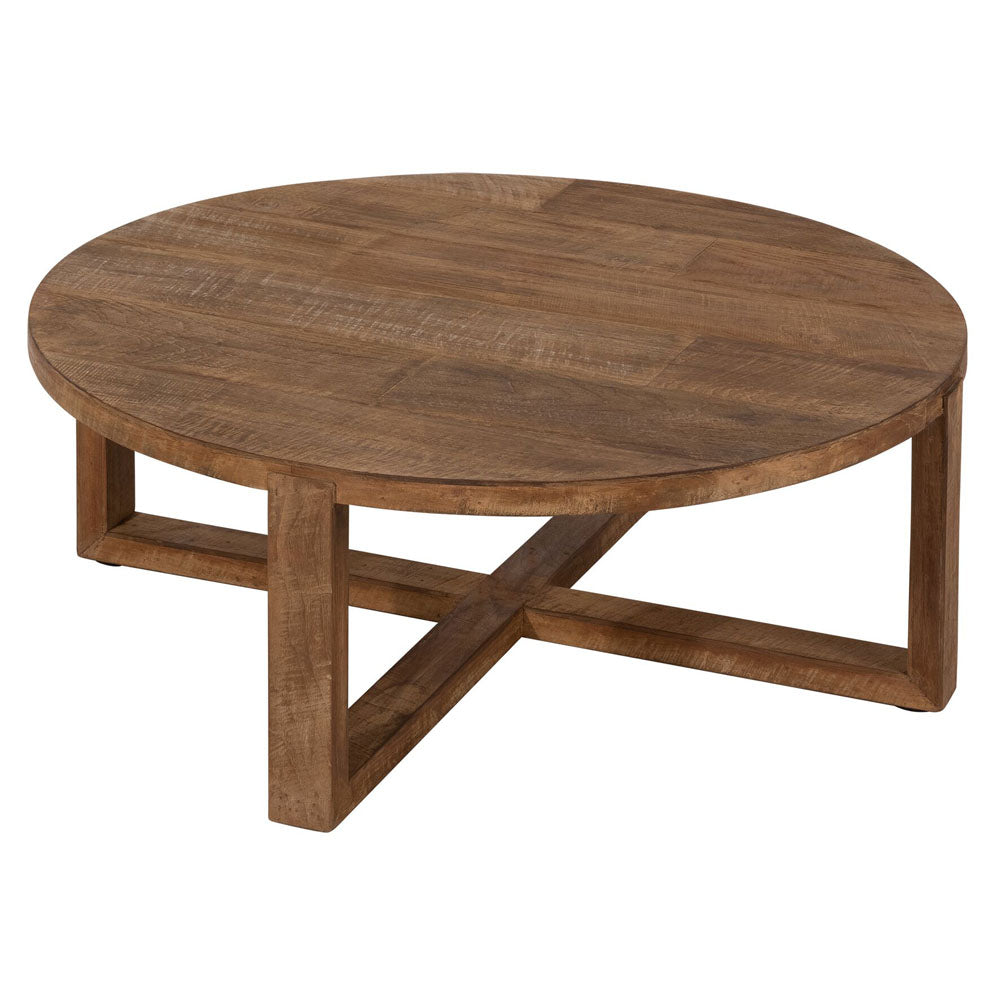  DTP Interiors-DTP Interiors Icon Round Coffee Table in Recycled Teakwood-Brown 021 