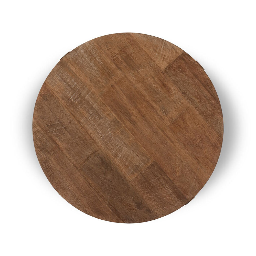  DTP Interiors-DTP Interiors Icon Round Coffee Table in Recycled Teakwood-Brown 789 