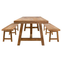 DTP Home Monastery Rectangular Dining Table in Recycled Teakwood Finish