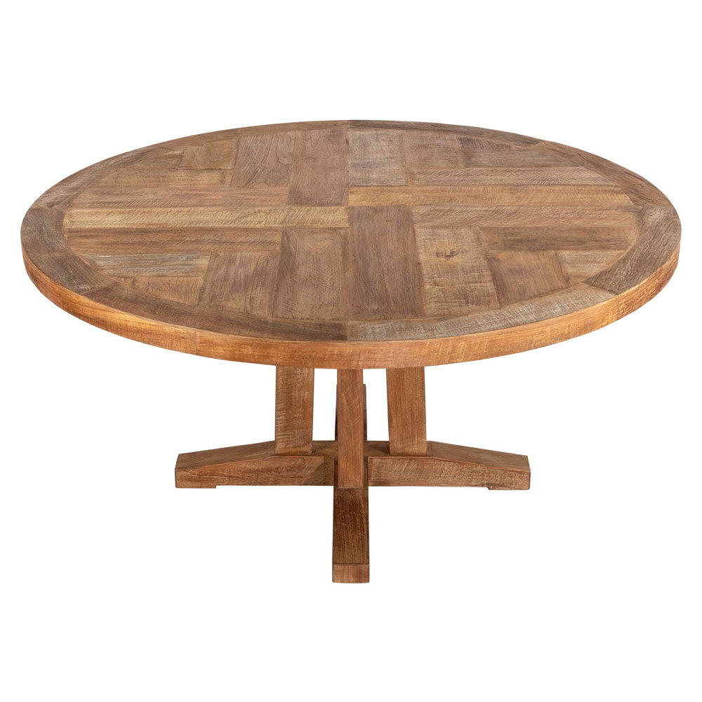 DTP Home Castello Round Dining Table in Recycled Teakwood Finish