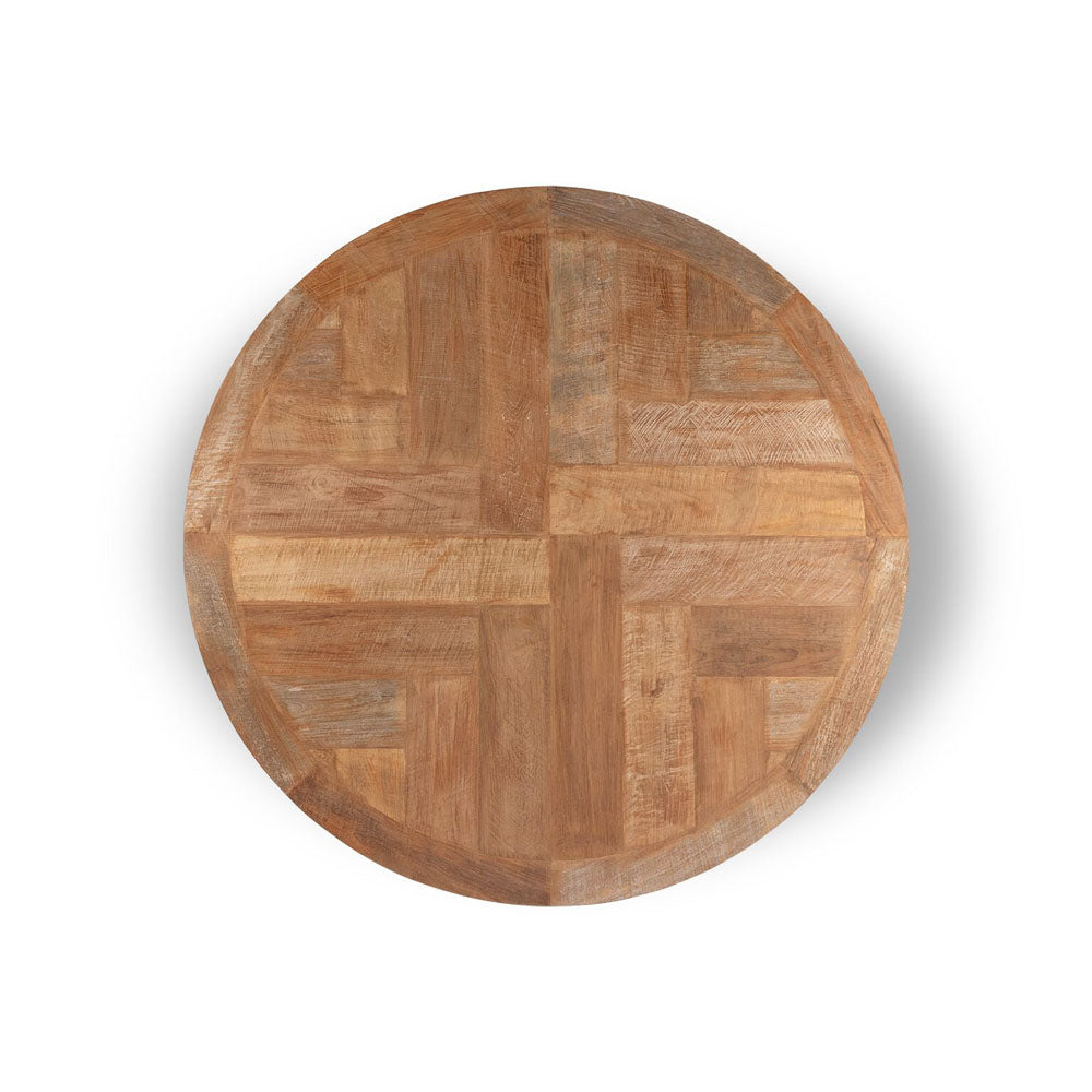 DTP Home Castello Round Dining Table in Recycled Teakwood Finish