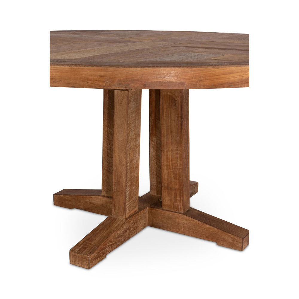 DTP Home Castello Round Dining Table in Recycled Teakwood Finish