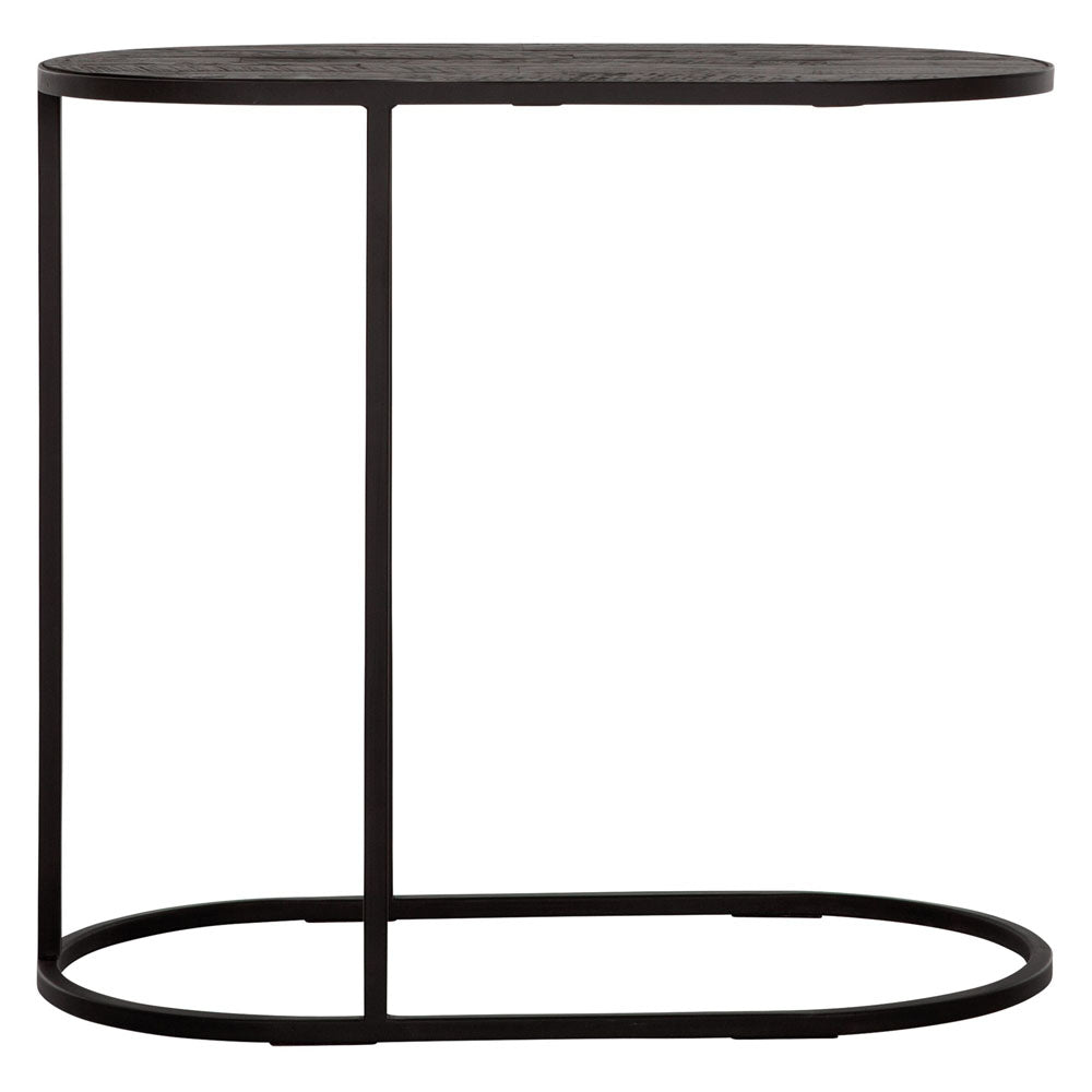 DTP Interiors Terra Oval Laptop Table in Recycled Black Teakwood