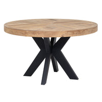 DTP Home Einstein Round Dining Table in Recycled Teakwood Finish