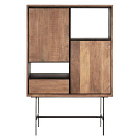 DTP Home Metropole Bookcase with Open Racks in Recycled Teakwood Finish