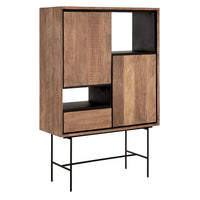 DTP Home Metropole Bookcase with Open Racks in Recycled Teakwood Finish