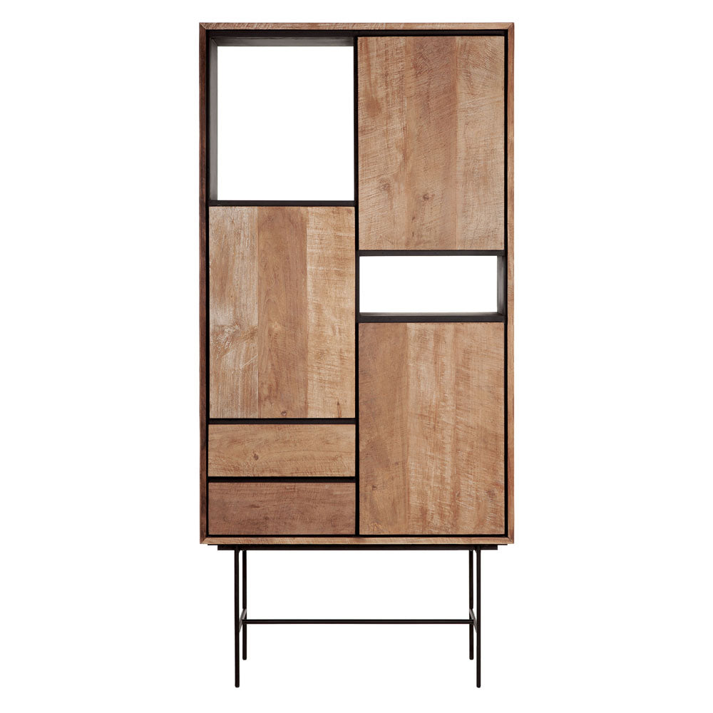 DTP Interiors Metropole High Bookcase with 3 Doors and 2 Drawers