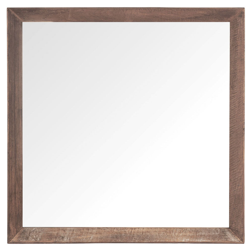  DTP Interiors-DTP Interiors Metropole Square Mirror in Recycled Teakwood-Brown 589 