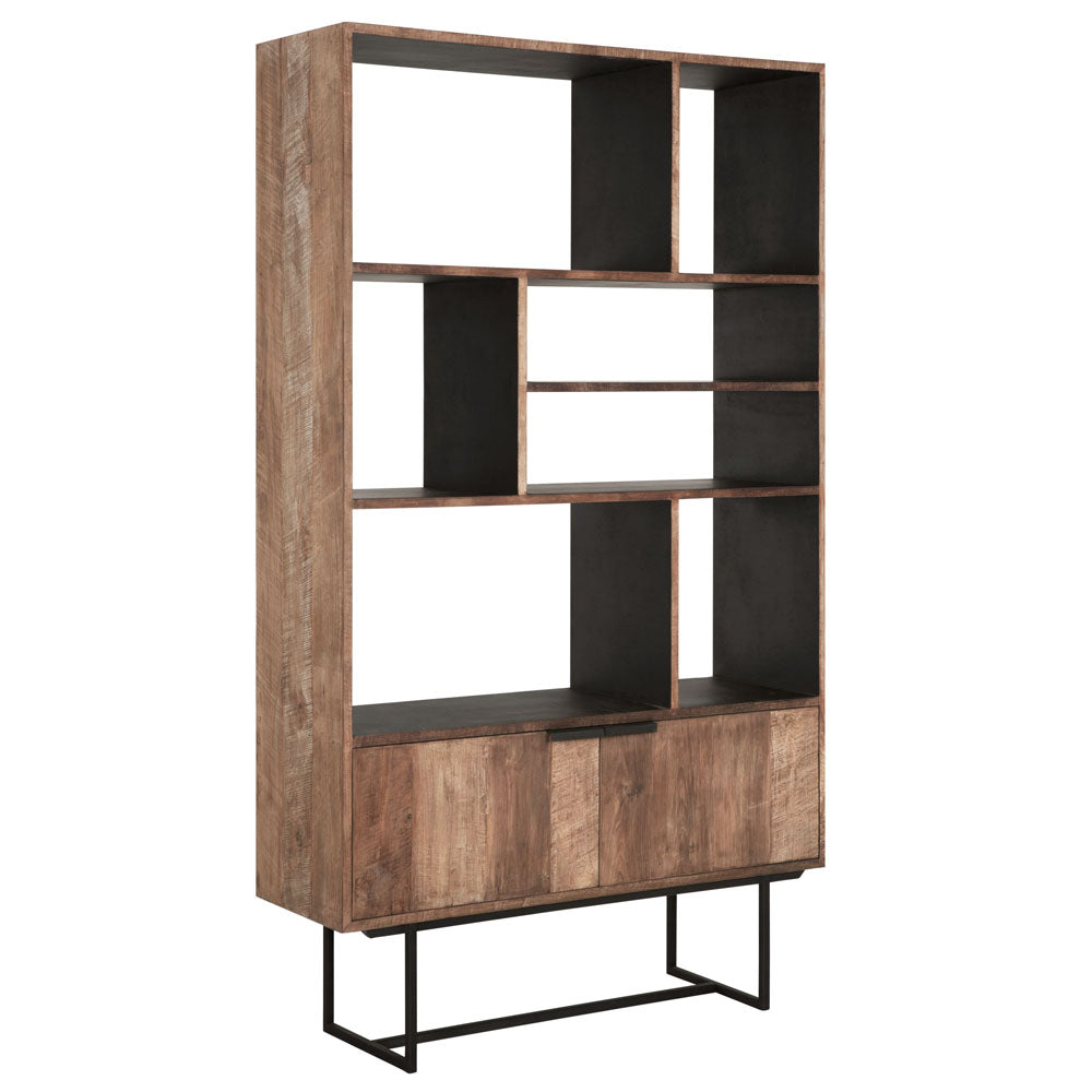  DTP Interiors-DTP Interiors Odeon No.2 Bookcase in Recycled Teakwood-Brown 717 