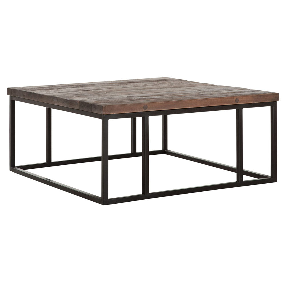 DTP Interiors-DTP Interiors Timber Square Coffee Table in Mixed Wood-Brown 437 
