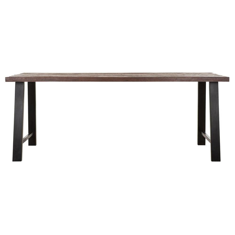  DTP Interiors-DTP Home Timber Rectangular Dining Table in Mixed Wood-Brown 525 