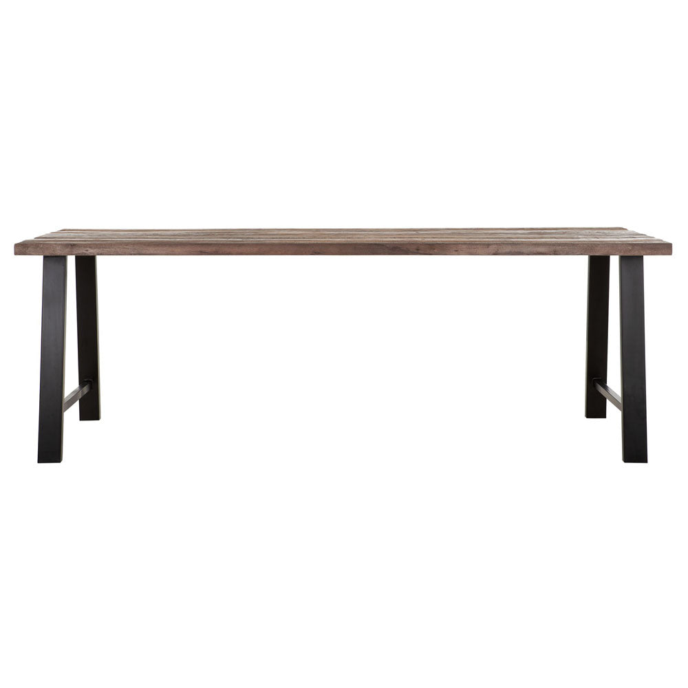  DTP Interiors-DTP Home Timber Rectangular Dining Table in Mixed Wood-Brown 565 