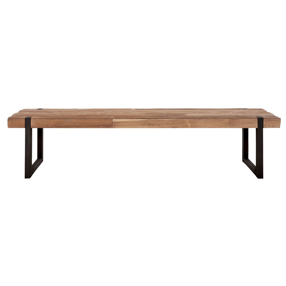 DTP Home Beam Rectangular Coffee Table with Recycled Teakwood Finish Top