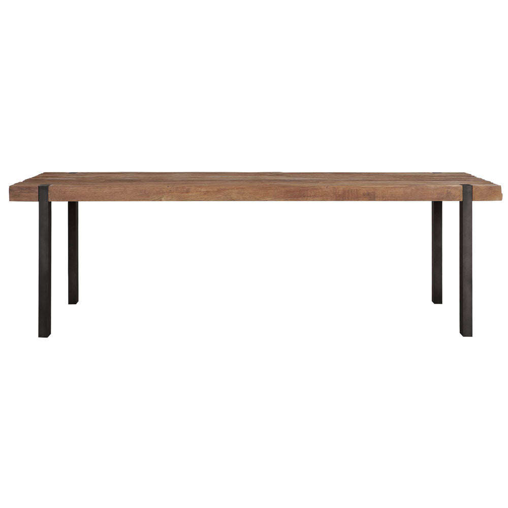  DTP Interiors-DTP Home Beam Dining Table with Recycled Teakwood Finish Top-Brown 709 