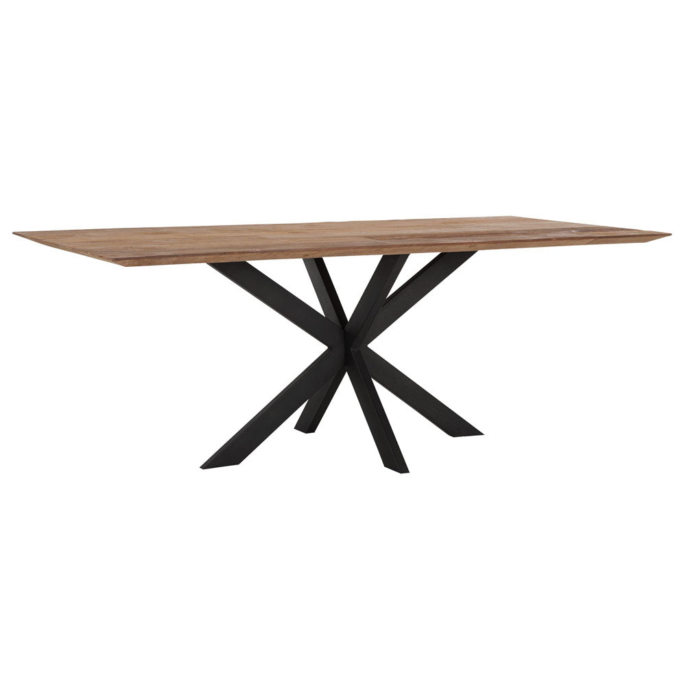 DTP Home Curves Rectangular Dining Table in Recycled Teakwood Finish