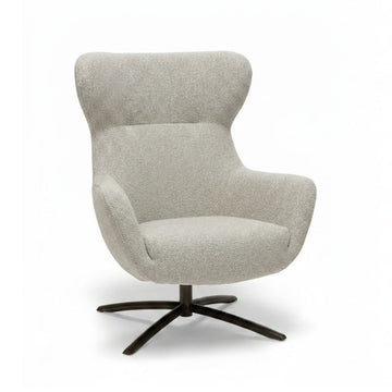 Layla Beige Monza Melange Swivel Accent Chair - Anodic Brown