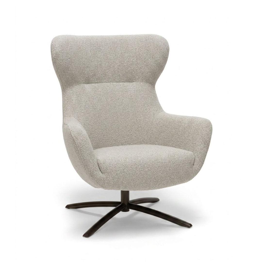 Layla Beige Monza Melange Swivel Accent Chair - Black