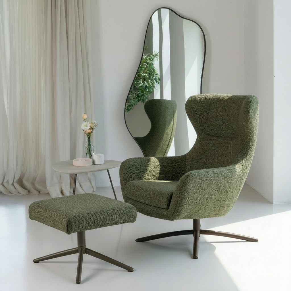Layla Green Monza Melange Footstool - Anodic Brown
