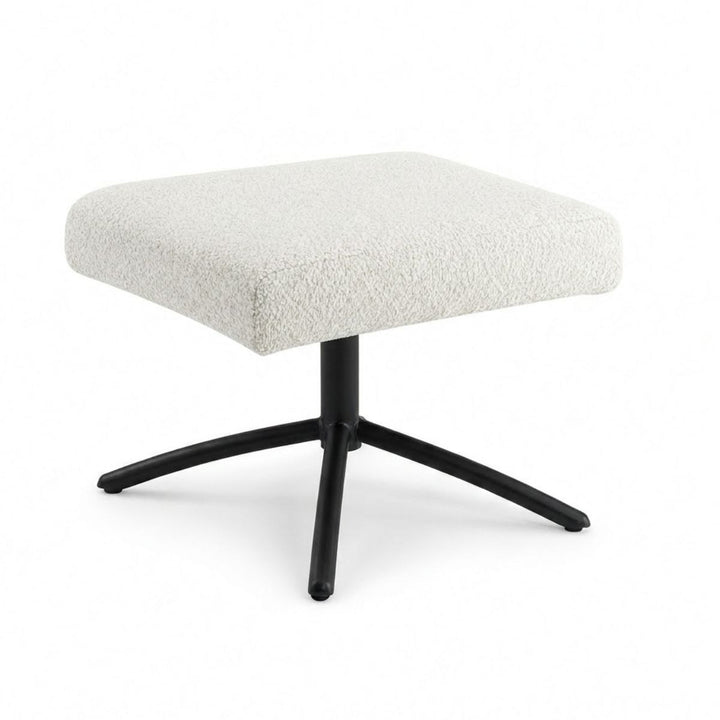 Layla Beige Monza Melange Footstool - Black
