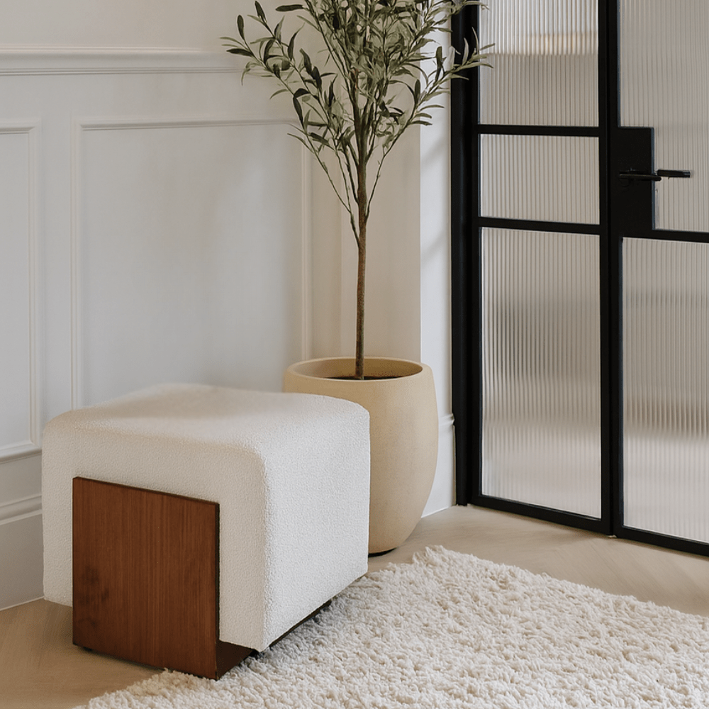 Warwick Stool - Boucle Sand & Classic Brown LiangAndEimil 2