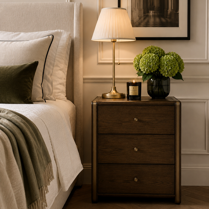 Kime 3 Drawer Bedside Table