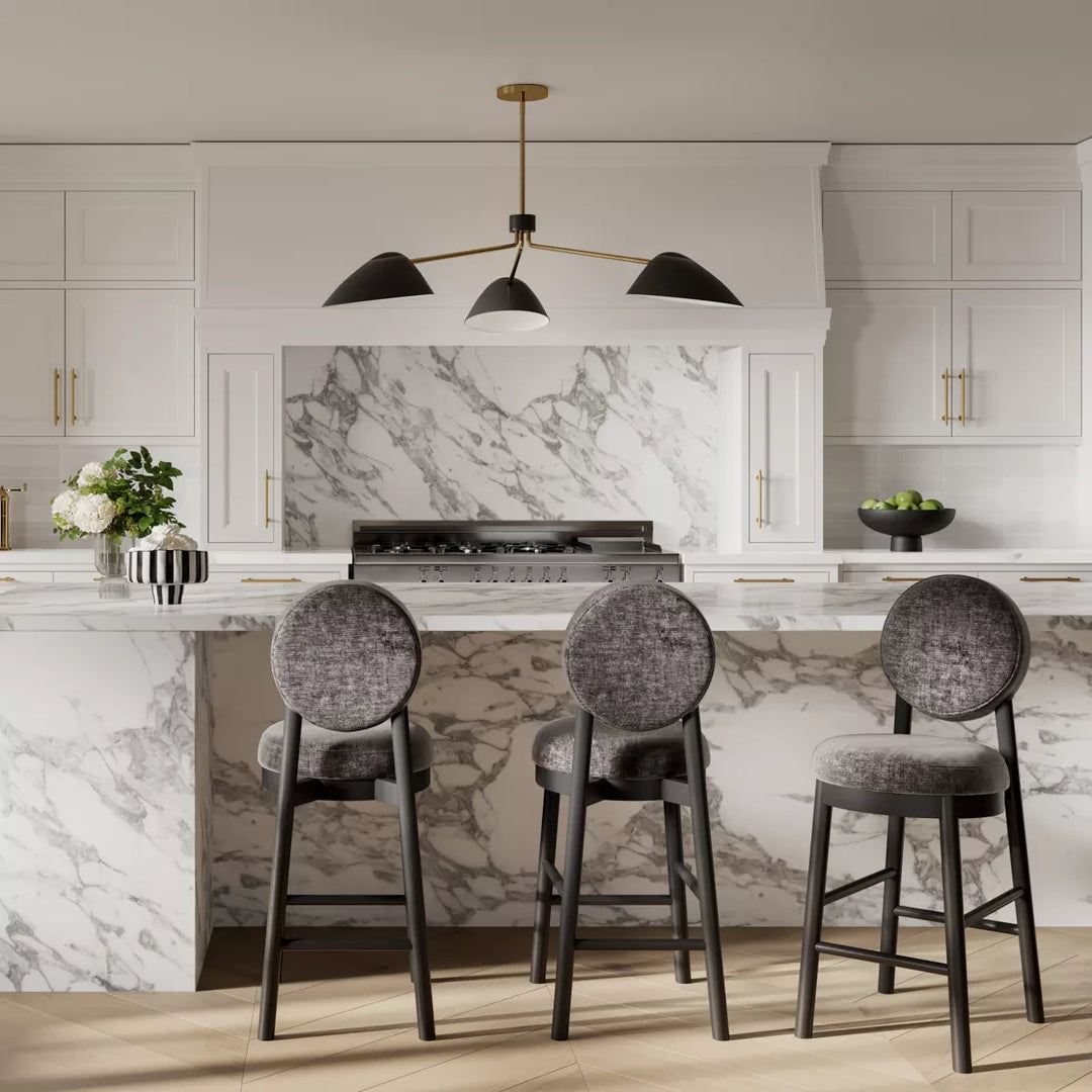 Margot Velvet Chenille Counter Stool - Monument