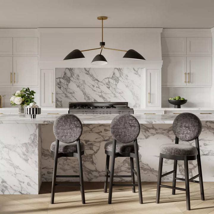 Margot Velvet Chenille Counter Stool - Monument