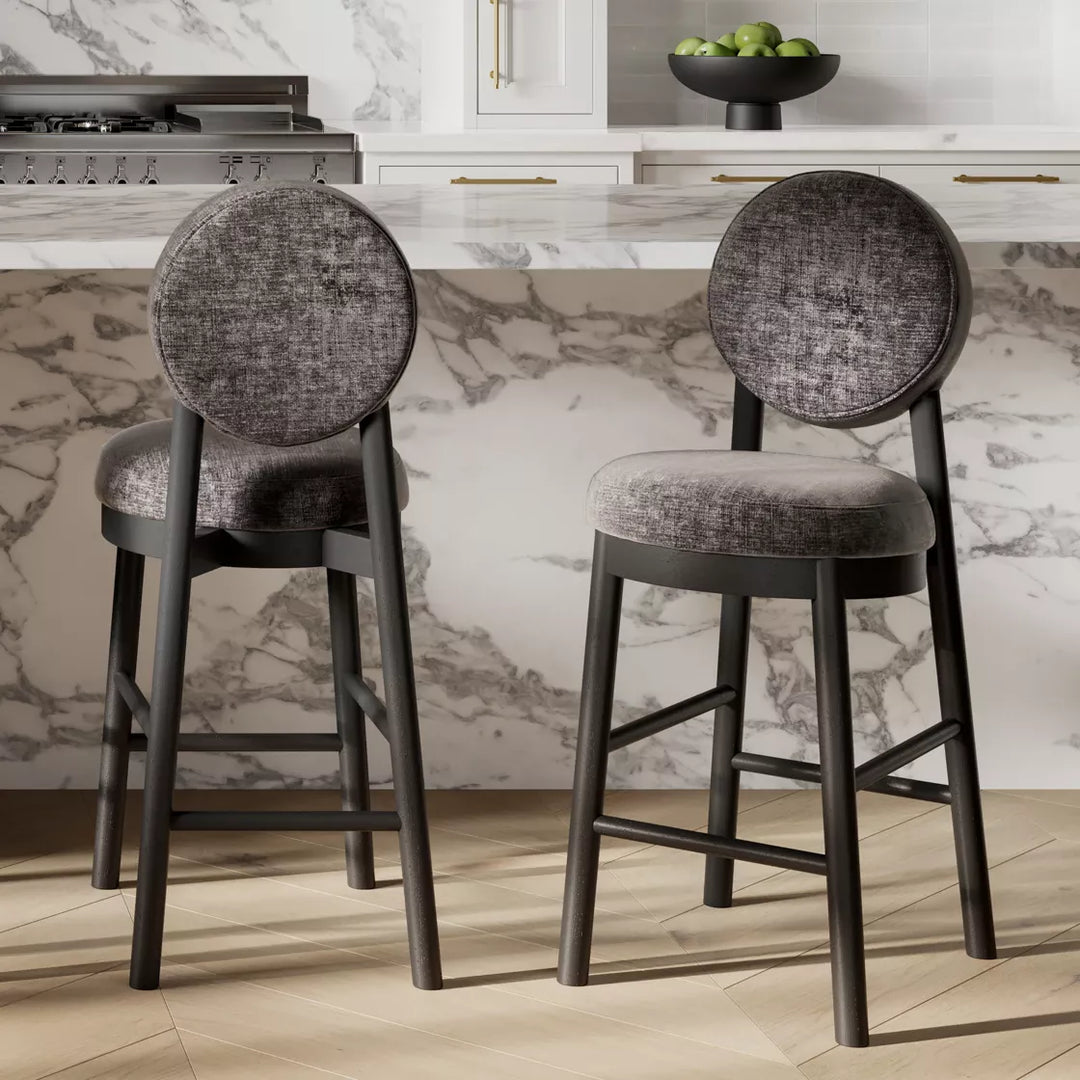Margot Velvet Chenille Counter Stool - Monument