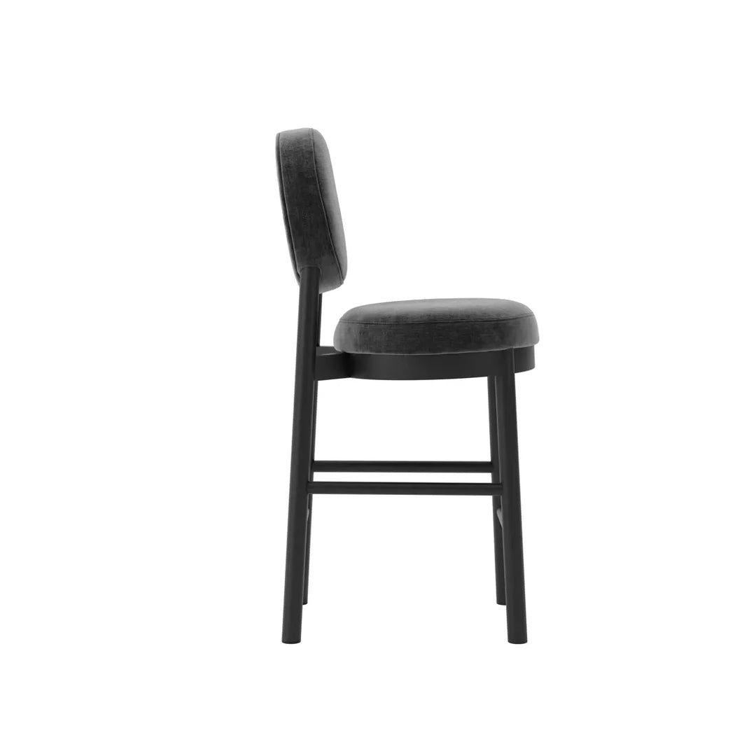 Margot Velvet Chenille Counter Stool - Monument