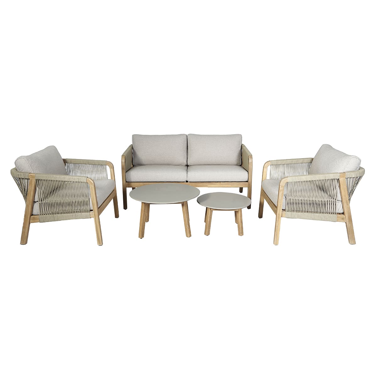 Maze Outdoor Martinique Rope Weave Sofa Set in Acacia & Rope