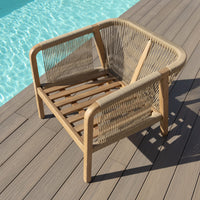 Maze Outdoor Martinique Rope Weave Sofa Set in Acacia & Rope