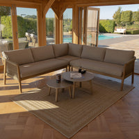 Maze Outdoor Martinique Rope Weave Corner Sofa Set in Acacia & Rope