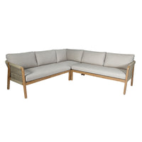 Maze Outdoor Martinique Rope Weave Corner Sofa Set in Acacia & Rope