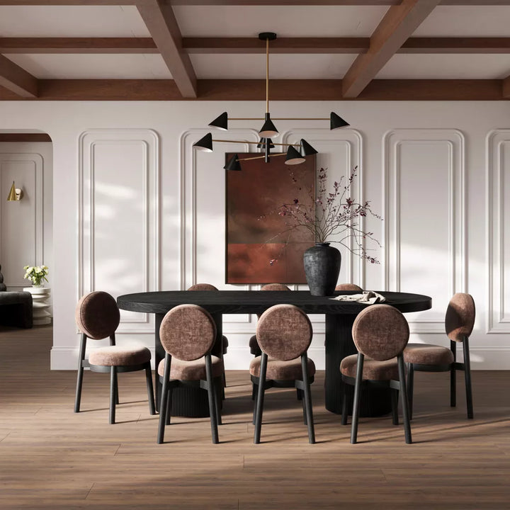 Margot Velvet Chenille Set of 2 Dining Chairs - Treacle