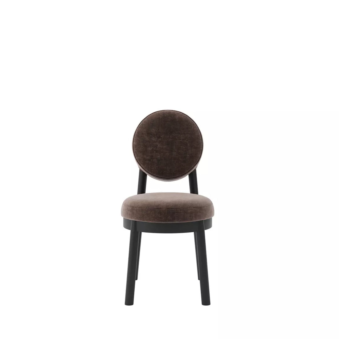 Margot Velvet Chenille Set of 2 Dining Chairs - Treacle