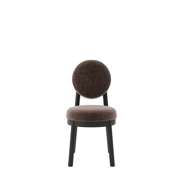 Margot Velvet Chenille Set of 2 Dining Chairs - Treacle