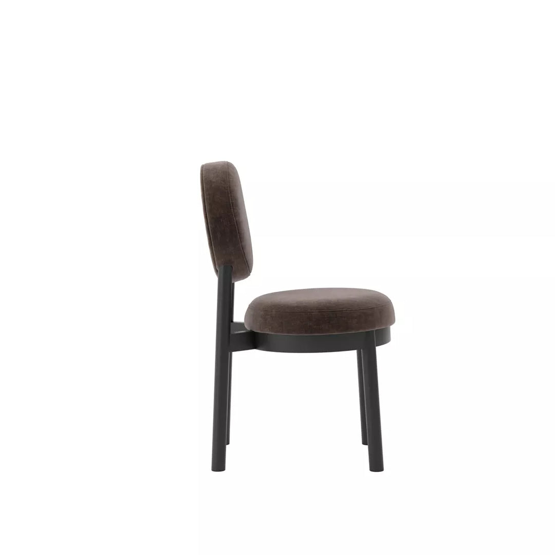 Margot Velvet Chenille Set of 2 Dining Chairs - Treacle