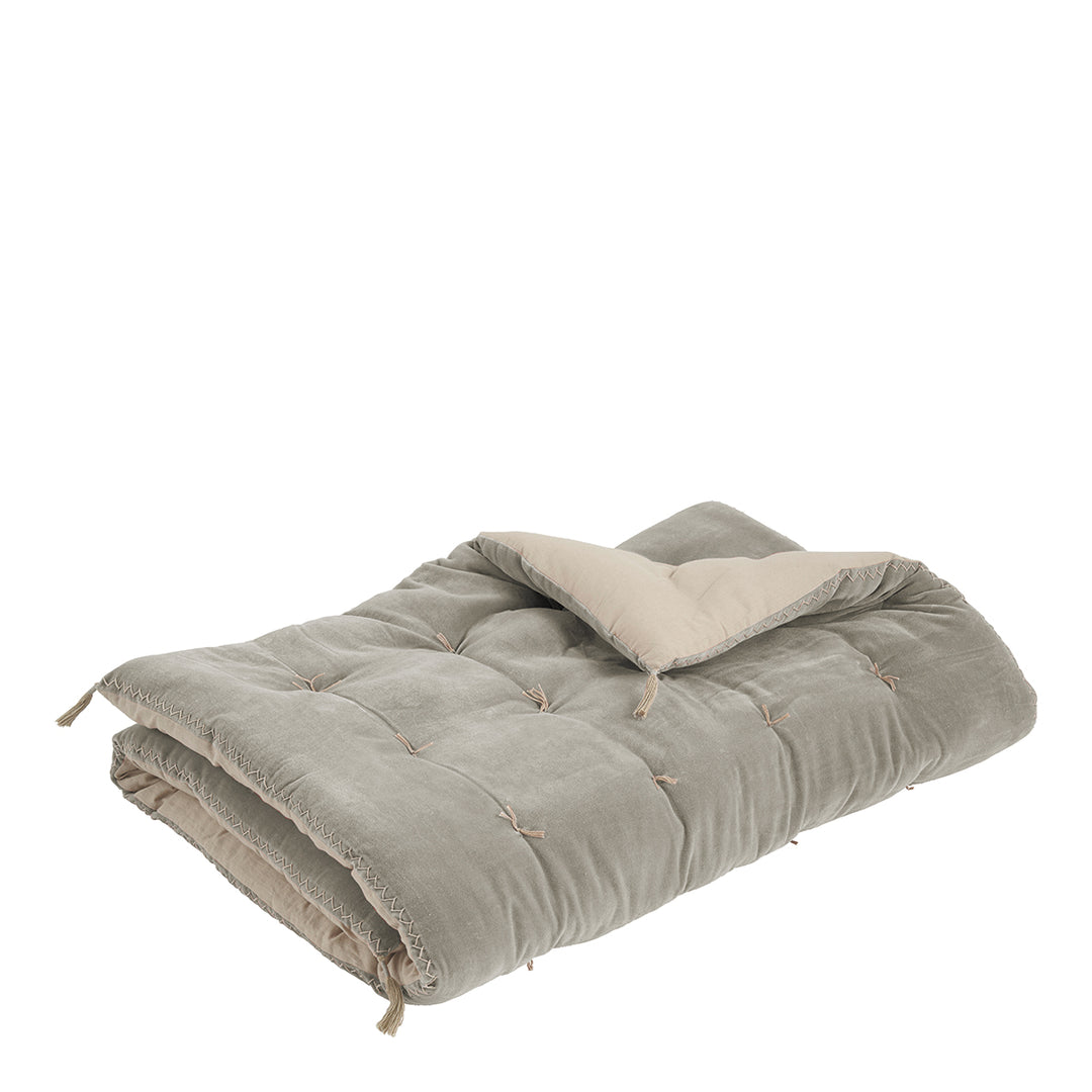 Matteo Velvet Blanket Bedspread - Grey
