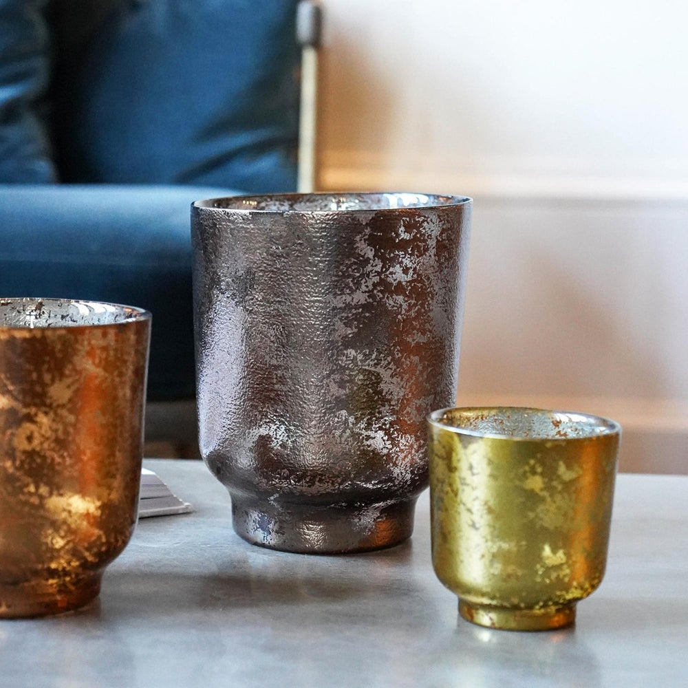 Metallic Glass Candle Holder - Bronze Ivyline 1