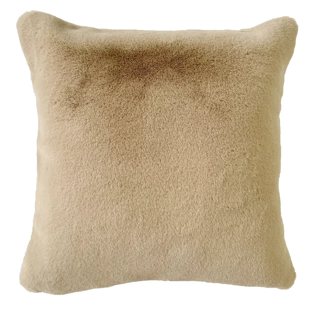 Barnes Faux Fur Cushion - Beige
