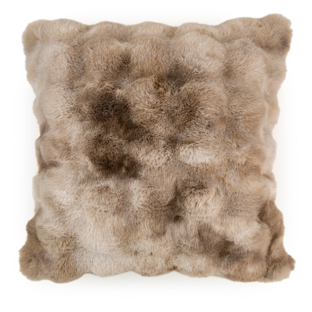 Bermondsey Textured Faux Fur Cushion 50x50cm - Natural Malini 1