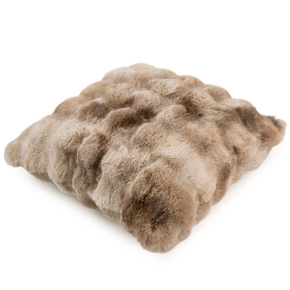 Bermondsey Textured Faux Fur Cushion 50x50cm - Natural Malini 2