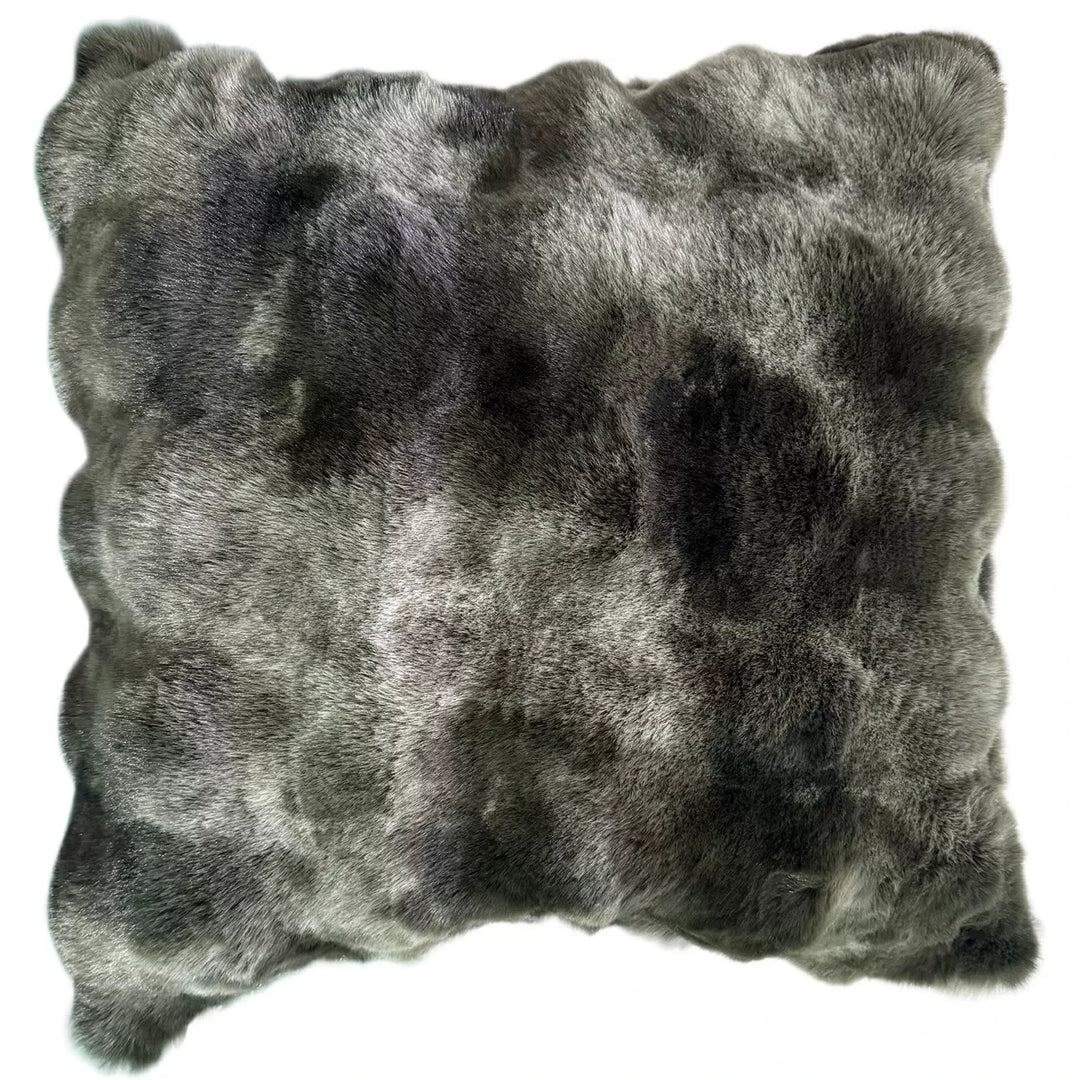 Elmstead Faur Fur Melange Cushion 50x50cm - Forest Green