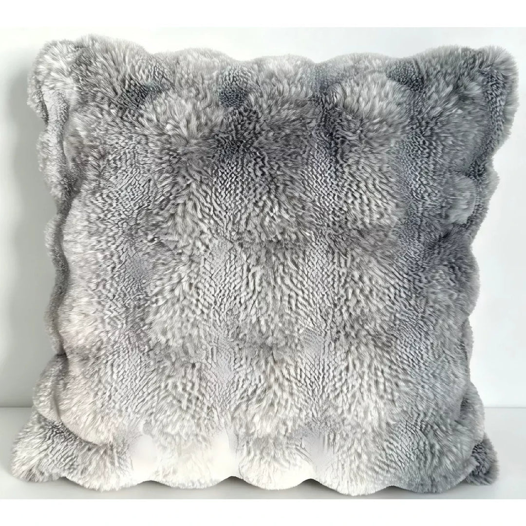 Hackney Faux Fur Melange Cushion 50x50cm - Mink