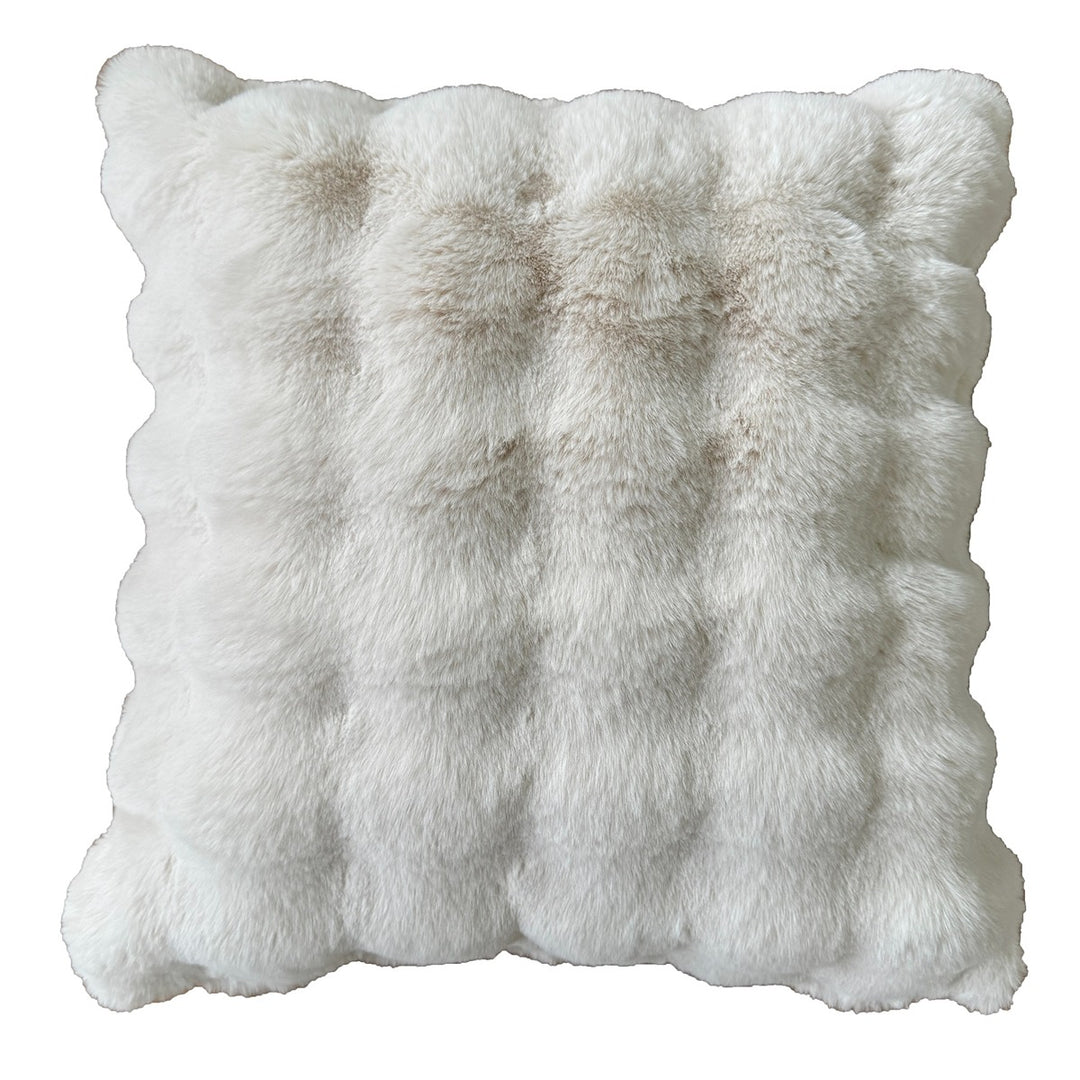 Raffles Faux Fur Cushion 50x50cm - Natural Malini 1