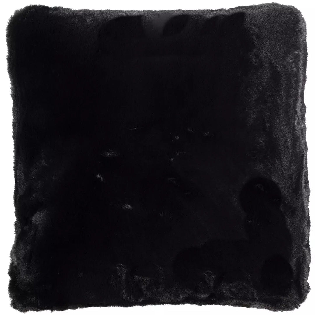 Rapture Faux Fur Cushion 50x50cm - Black